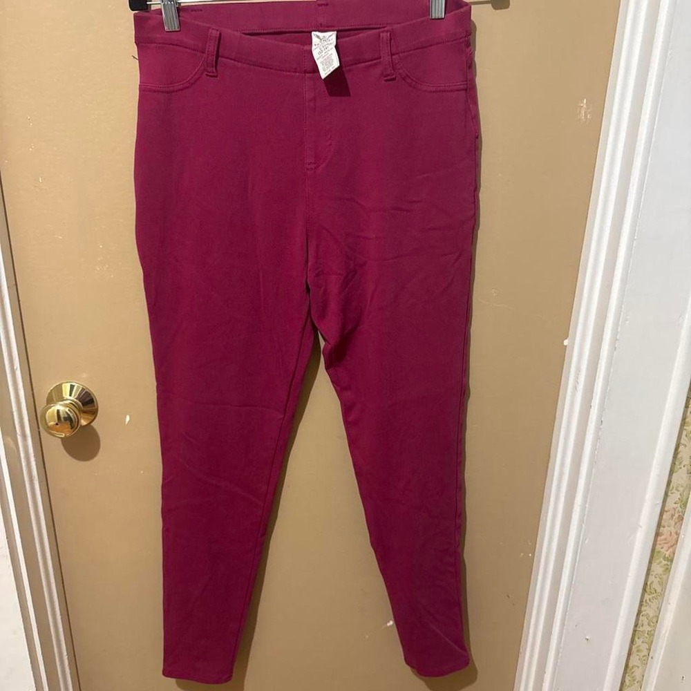 Faded Glory Jeggings Womens L 12-14 Pink Good Stretch Skinny Knit Pants